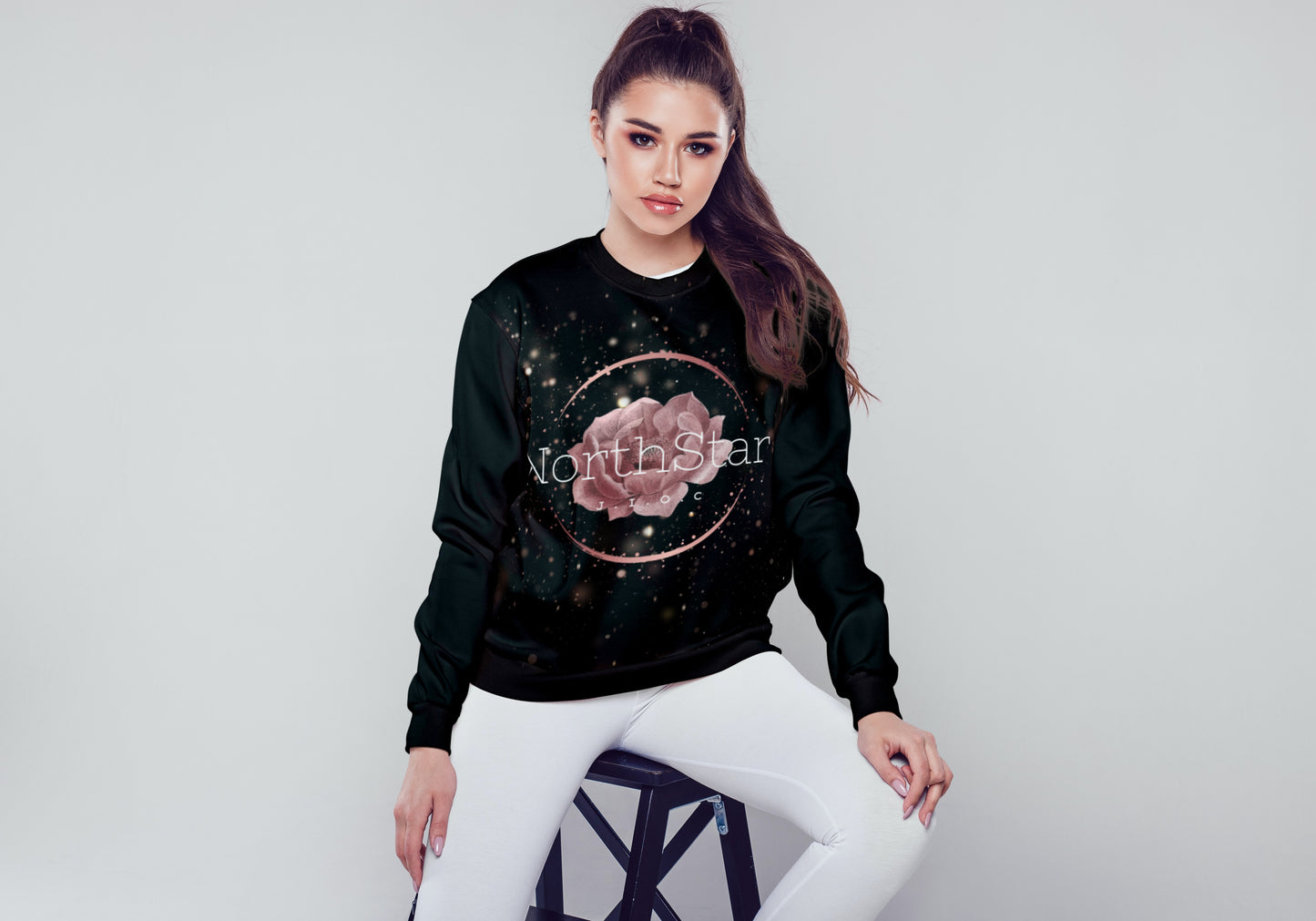 women's  J.I.O.C flower crew neck